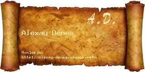 Alexay Dénes névjegykártya