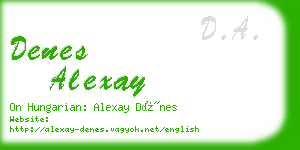 denes alexay business card